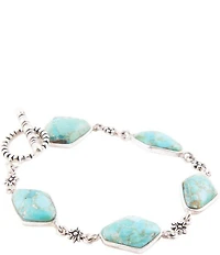 Barse Linked Blue Turquoise and Sterling Silver Bracelet