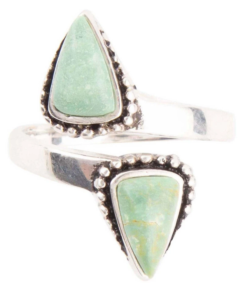 Barse Begondor Green Turquoise and Sterling Silver Adjustable Ring