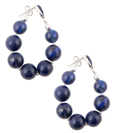 Barse Carly Blue Lapis Complete Loop Sterling Silver Post Earrings