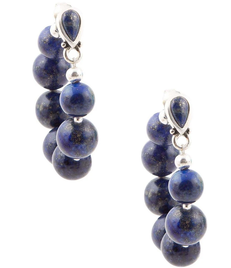 Barse Carly Blue Lapis Complete Loop Sterling Silver Post Earrings