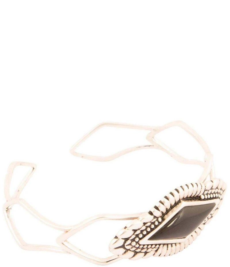 Barse Sterling Silver and Midnight Onyx Cuff Bracelet