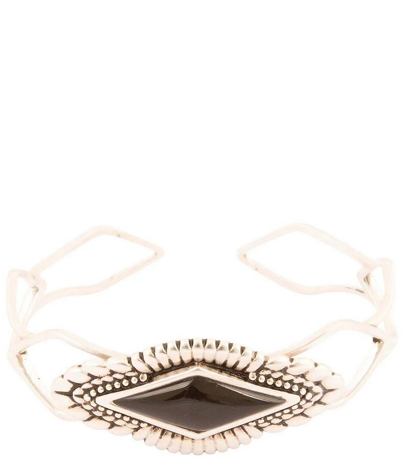 Barse Sterling Silver and Midnight Onyx Cuff Bracelet