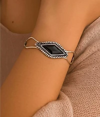 Barse Sterling Silver and Midnight Onyx Cuff Bracelet