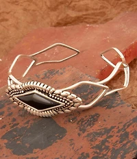Barse Sterling Silver and Midnight Onyx Cuff Bracelet