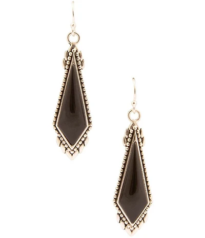 Barse Sterling Silver and Midnight Onyx Drop Earrings