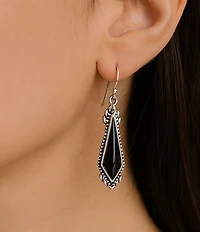 Barse Sterling Silver and Midnight Onyx Drop Earrings