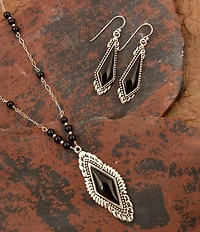 Barse Sterling Silver and Midnight Onyx Drop Earrings