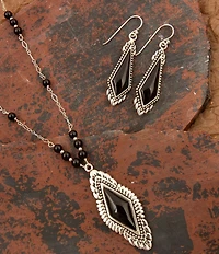 Barse Sterling Silver and Midnight Onyx Short Pendant Necklace