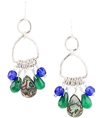 Barse Peacock Abalone Drop Earrings
