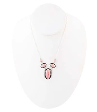 Barse Shielded Pink Rhodonite and Sterling Silver Necklace