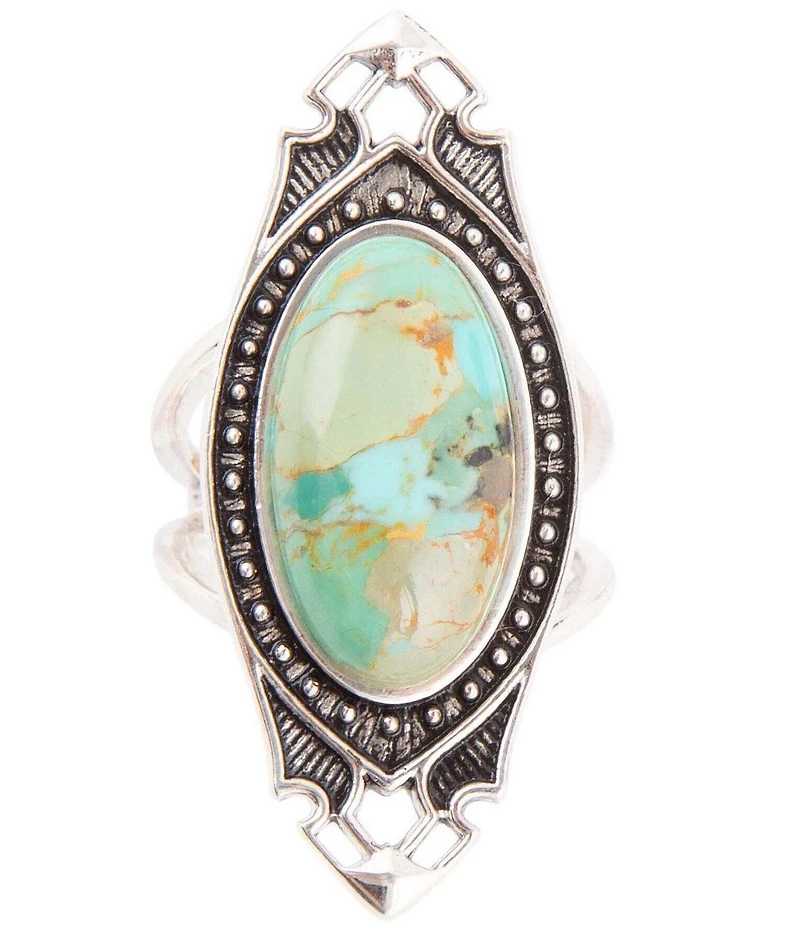 Barse Phantom Blue Turquoise and Sterling Silver Ring