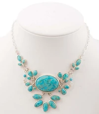 Barse Sterling Silver and Turquoise Mojave Statement Necklace