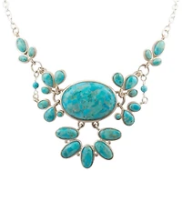 Barse Sterling Silver and Turquoise Mojave Statement Necklace