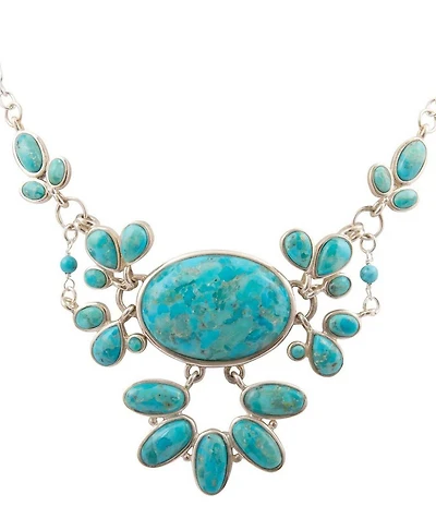 Barse Mojave Sterling Silver Turquoise Statement Necklace