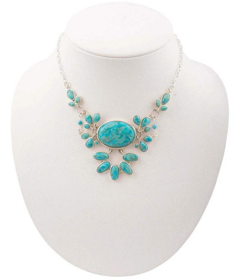 Barse Mojave Sterling Silver Turquoise Statement Necklace