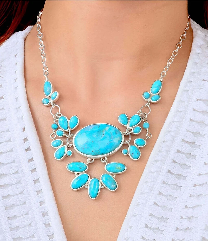 Barse Mojave Sterling Silver Turquoise Statement Necklace