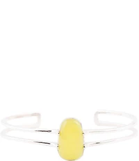 Barse Madeleine Yellow Jade Sterling Silver Cuff Bracelet