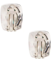 Barse Fiji Isles Blue Turquoise Sterling Silver Clip Earrings