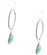 Barse Corinth Blue Turquoise Charms Sterling Silver Earrings