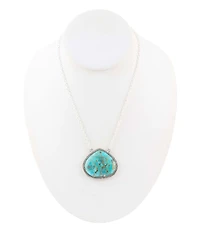 Barse Sterling Silver Genuine Turquoise Short Pendant Necklace