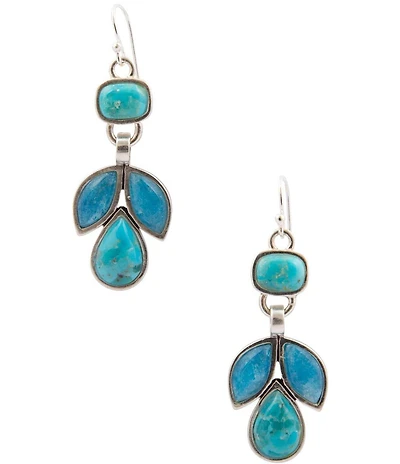 Barse Sterling Silver, Turquoise and Apatite Seaside Drop Earrings