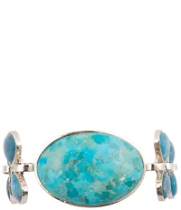 Barse Sterling Silver, Turquoise and Apatite Seaside Line Bracelet