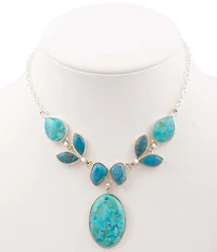 Barse Sterling Silver, Turquoise and Apatite Seaside Statement Necklace