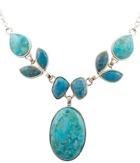 Barse Seaside Sterling Silver Turquoise and Apatite Statement Necklace