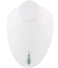 Barse Anemone Long Diamond Turquoise and Sterling Silver Necklace