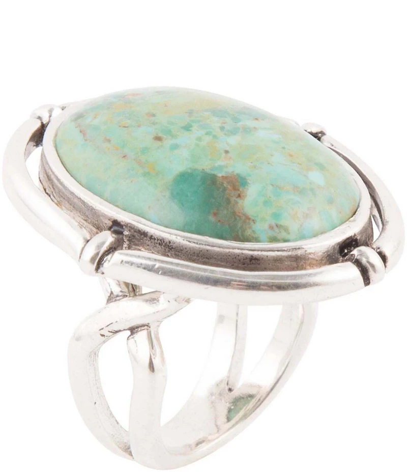 Barse Make a Statement Blue Turquoise and Sterling Silver Ring