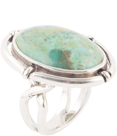 Barse Make a Statement Blue Turquoise and Sterling Silver Ring
