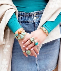 Barse Make a Statement Blue Turquoise and Sterling Silver Ring