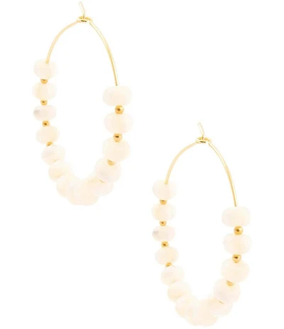 Barse Sunday Best Mother Of Pearl Beaded Hoop Earrings
