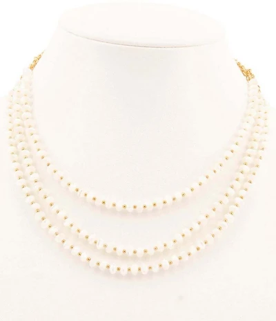 Barse Sunday Best Mother Of Pearl Layered Short Multi-Strand Necklace