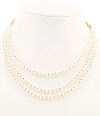 Barse Sunday Best Mother Of Pearl Layered Short Multi-Strand Necklace