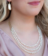 Barse Sunday Best Mother Of Pearl Layered Short Multi-Strand Necklace