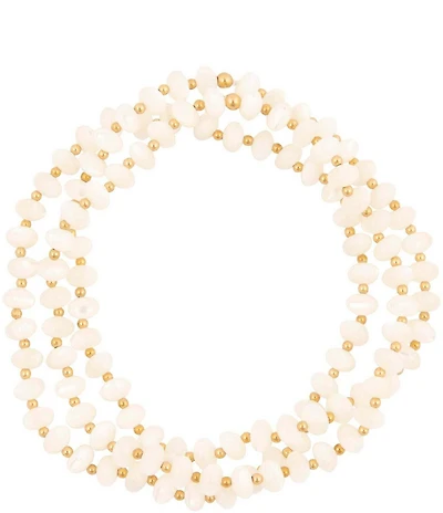 Barse Sunday Best Mother Of Pearl Stretch Bracelet Set