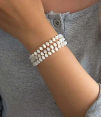 Barse Sunday Best Mother Of Pearl Stretch Bracelet Set