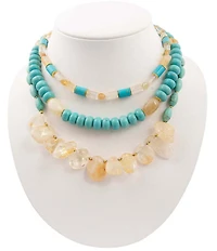 Barse Sunlit Oasis Genuine Stone Beaded Statement Necklace