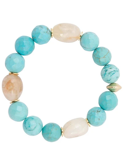 Barse Sunlit Oasis Genuine Stone Beaded Stretch Bracelet