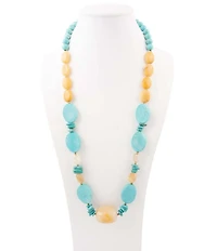 Barse Sunlit Oasis Genuine Stone Long Strand Necklace