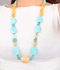Barse Sunlit Oasis Genuine Stone Long Strand Necklace
