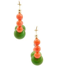 Barse Sunset Bazaar Genuine Stone Beaded Hoop Earrings