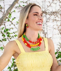 Barse Sunset Bazaar Genuine Stone Beaded Multi-Strand Statement Necklace