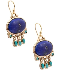 Barse Sunset Mesa Golden Genuine Stone Chandelier Earrings
