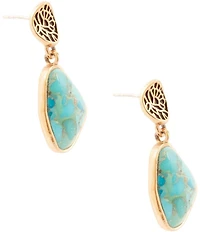 Barse Thistle Turquoise Statement Drop Earrings
