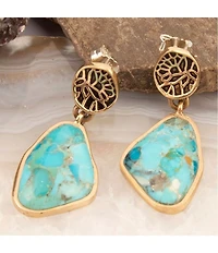 Barse Thistle Turquoise Statement Drop Earrings