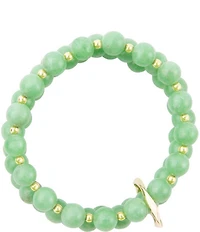 Barse Mint Green Agate Triple Beaded Stretch Bracelet Set