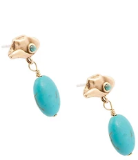 Barse Turquoise Cowboy Bead Drop Earrings