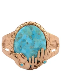 Barse Turquoise Cowboy Cactus Statement Cuff Bracelet